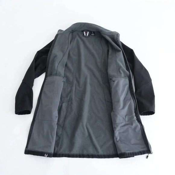Vuarnet Black Fleece Lined Zip Up Long Length Light Jacket Size 6 - Picture 14 of 14